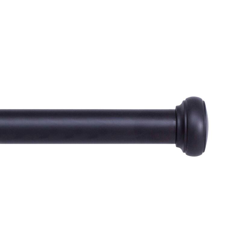Kenney Weaver 1" Indoor/Outdoor Rust-Resistant Curtain Rod - 32 to 72 inches - Black
