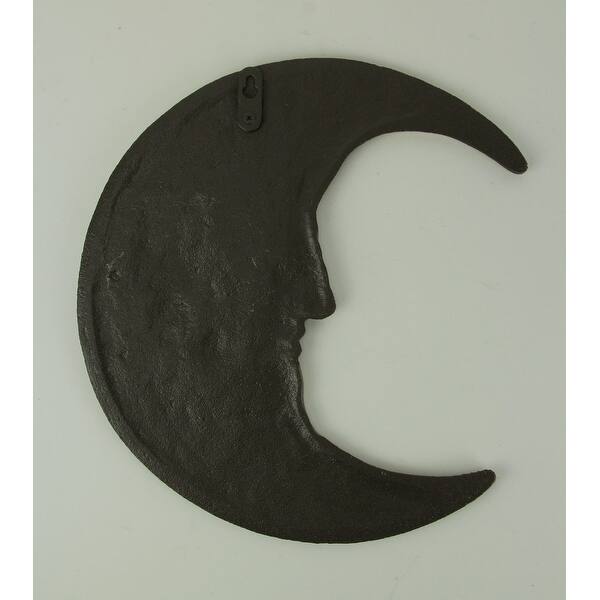 Bronze Finish Cast Iron Crescent Man In The Moon Face Indoor Outdoor Wall Decor Overstock