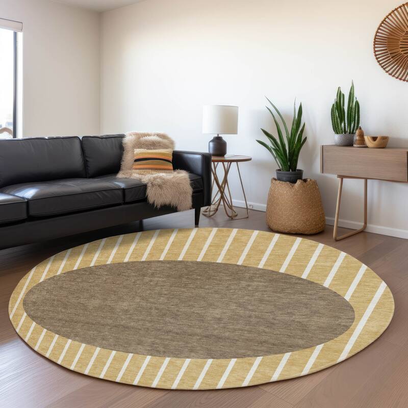 Premium Washable Super Soft Modern Zen Mayfield Rug - Wheat - 8' x 8'