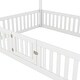 preview thumbnail 14 of 12, Full Size House-Shaped Design House Bed with Fence and Door,Solid Construction