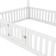 preview thumbnail 43 of 42, Fun House Platform Bed with Fence and Door, Wooden Floor Bed Frame with Roof, Distressed Washed Finish,for Kids Girls Boys