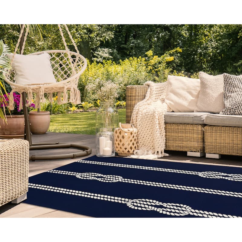 Liora Manne Capri Ropes Indoor/Outdoor Rug - 3'6" x 5'6' - Navy