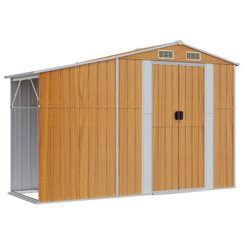 vidaXL Garden Shed Metal Outdoor Storage Tool Shed House Galvanized Steel