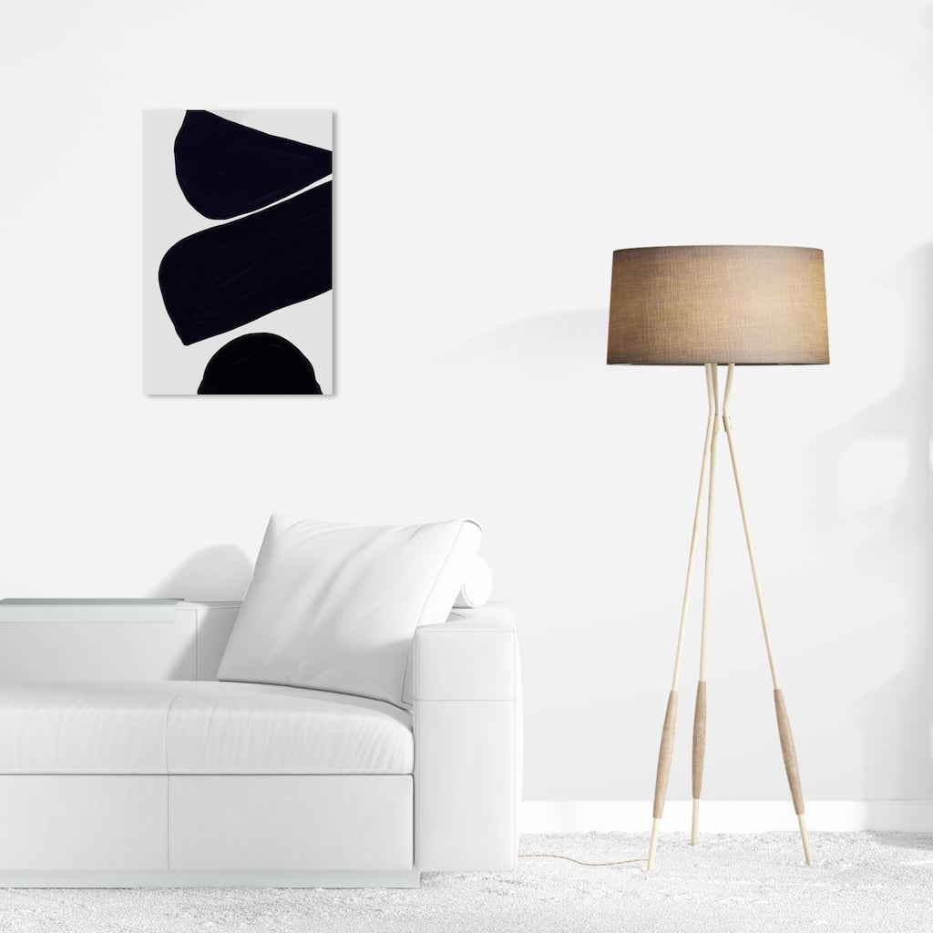 Wynwood Studio Canvas Abstract Elements Black and Light Gray Modern & Contemporary Wall Art Canvas Print