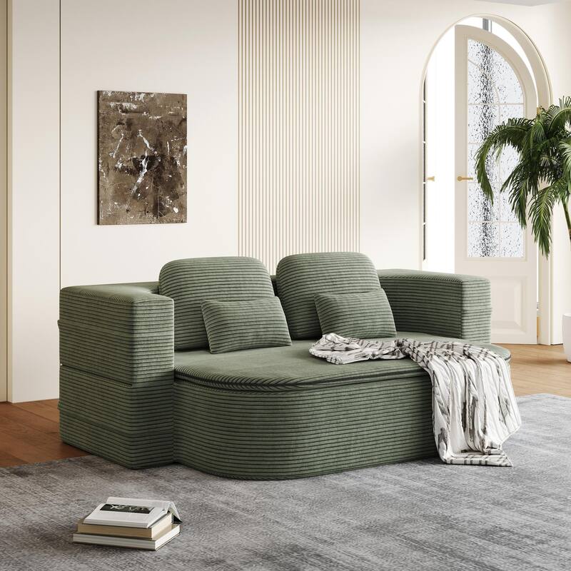Convertible Sofa Bed Foam Sofa Bed with Blanket