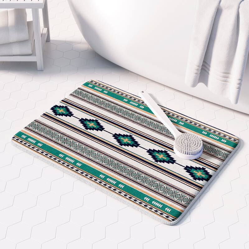 Laural Home Southwest Craze Turquoise II Memory Foam Rug