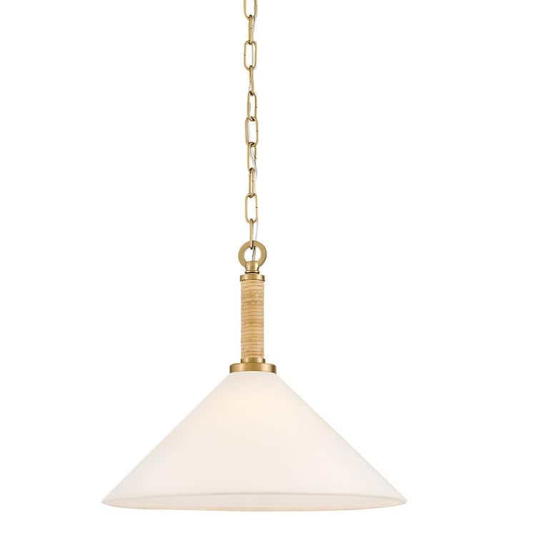 Lark 84417 Cove 1 Light16" Wide Pendant with Off-White Linen Shade