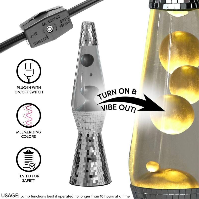 Urban Lifestyle Wax Motion Volcano Lamp Retro Mood Light for Bedroom Living Room or Teen Décor
