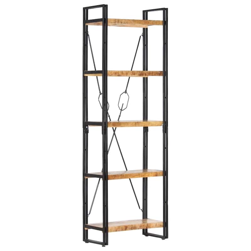 vidaXL 5-Tier Bookcase 23.6"x11.8"x70.9" Solid Mango Wood