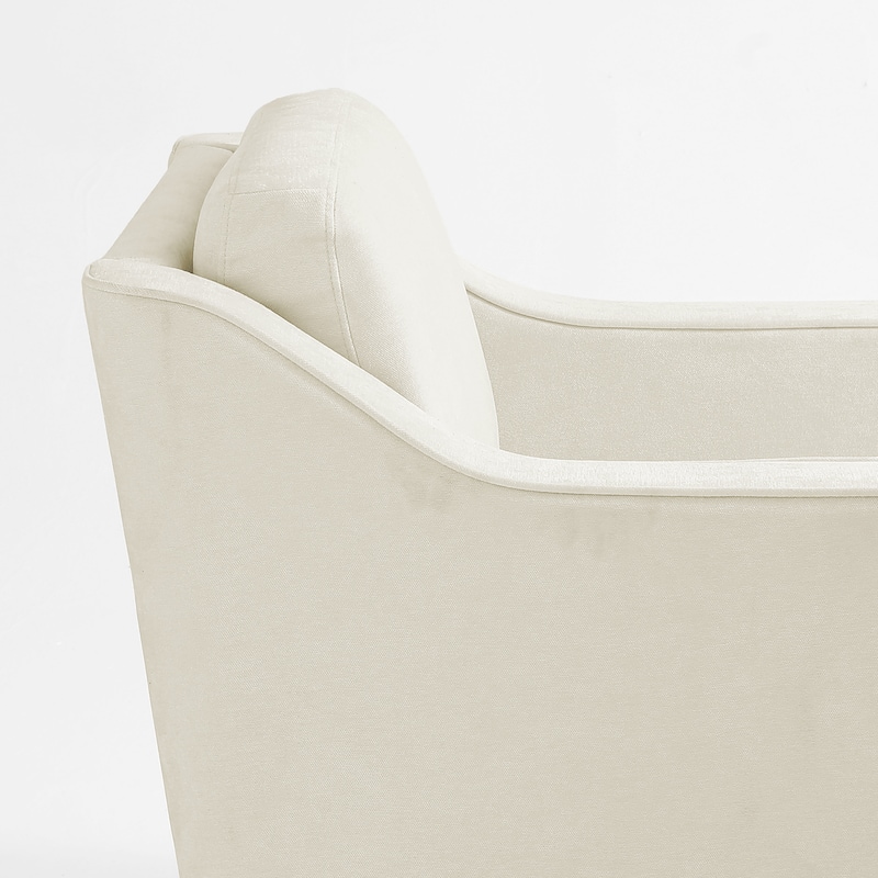 30'' W Vegan Leather/Chenille Swivel Accent Chair with Armrest