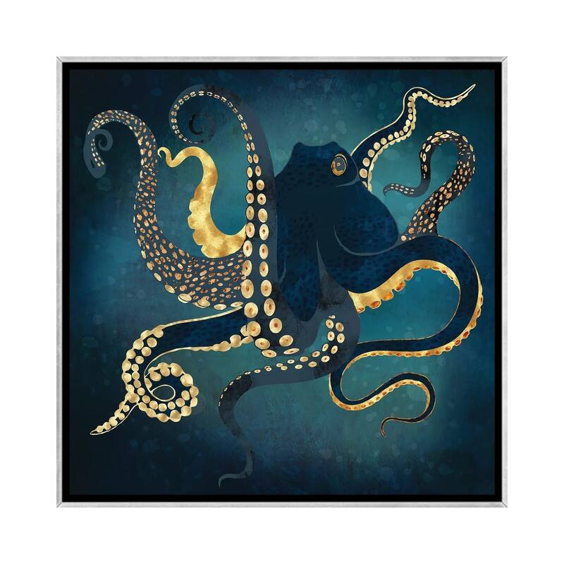 iCanvas "Metallic Octopus Iv" by SpaceFrog Designs Framed