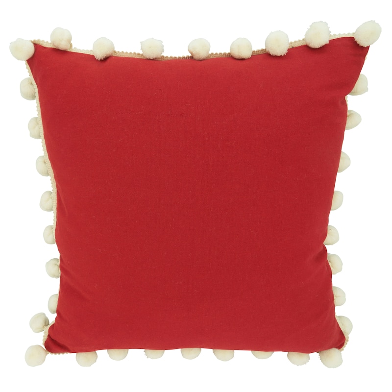 Plaid Pillow With Pom Pom Design