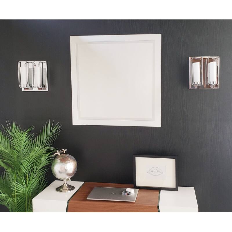 Prague Large Frameless 30 in. x 30 in. Square Modern Wall Mirror - 30 x 30 x .5