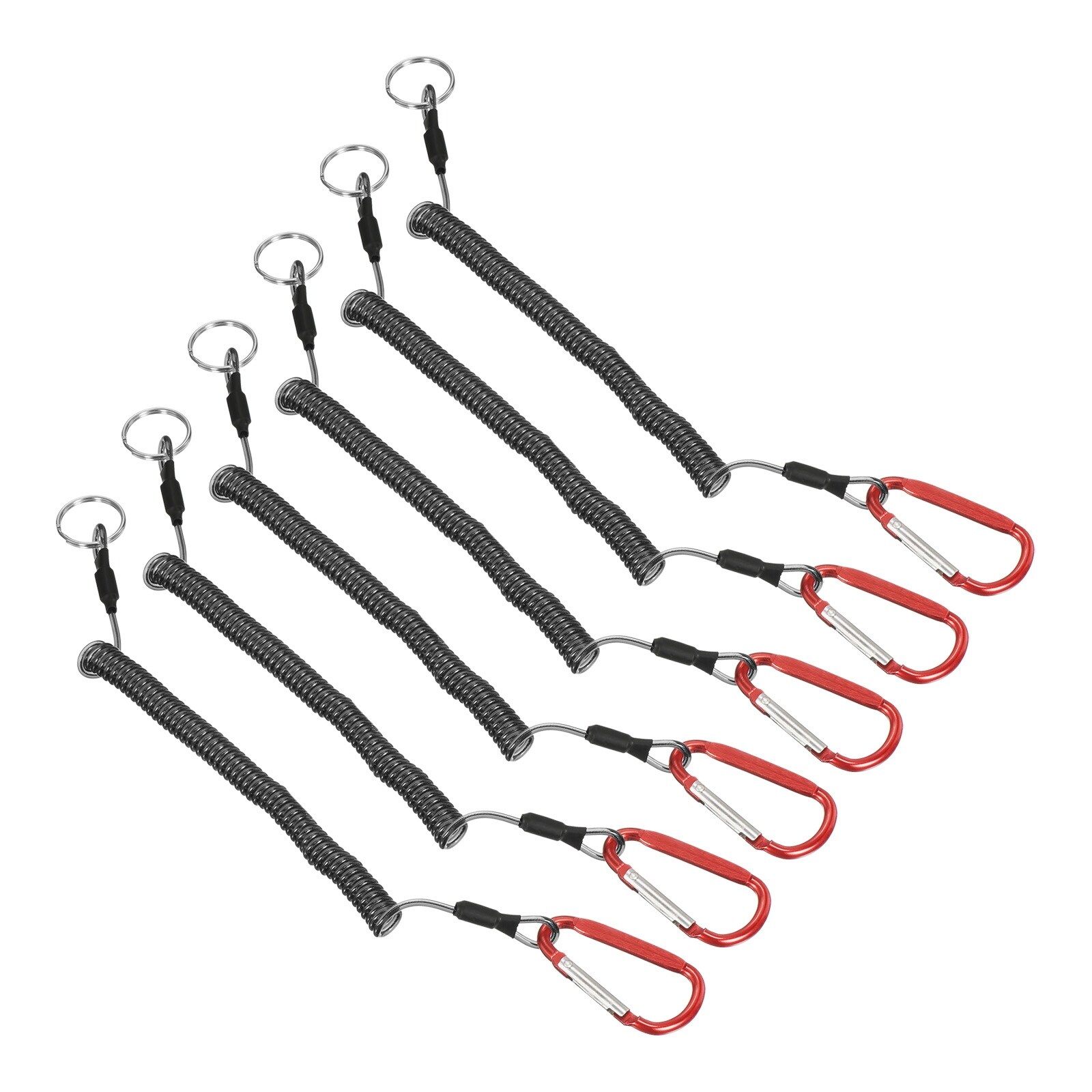 4.9ft Fishing Tool Lanyard, Safety Cord Spiral Coiled Lanyards Tether