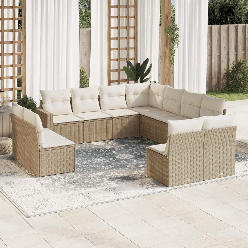 vidaXL Garden Sofa Set Beige - 24.4 x 25.8 x 27.2