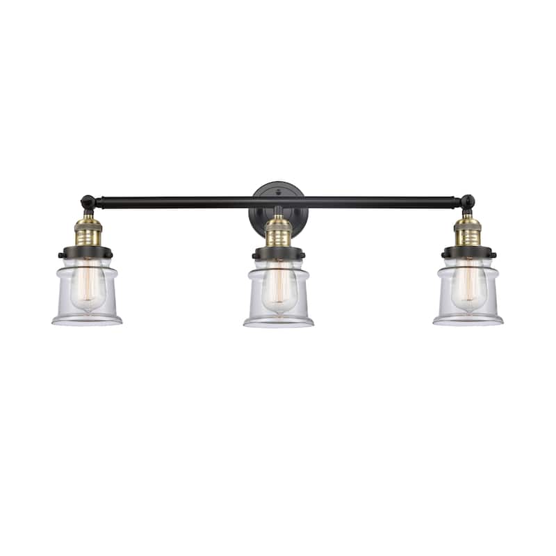 Innovations Lighting Canton - 3 Light 30" Bath Vanity Light - Clear/Black Antique Brass