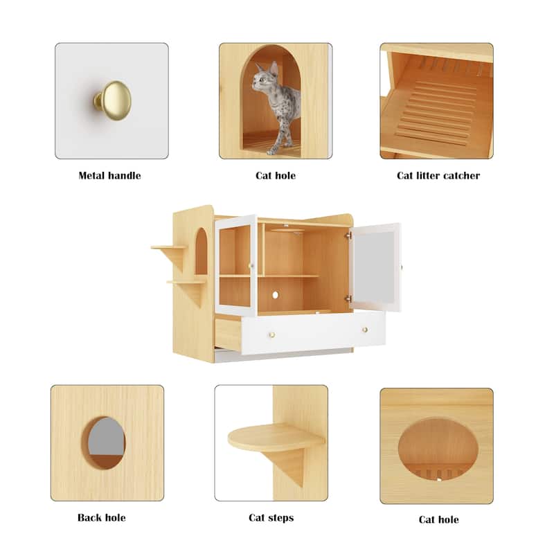 Stylish Cat Furniture Cat Litter Box Enclosure and Versatile Cat House