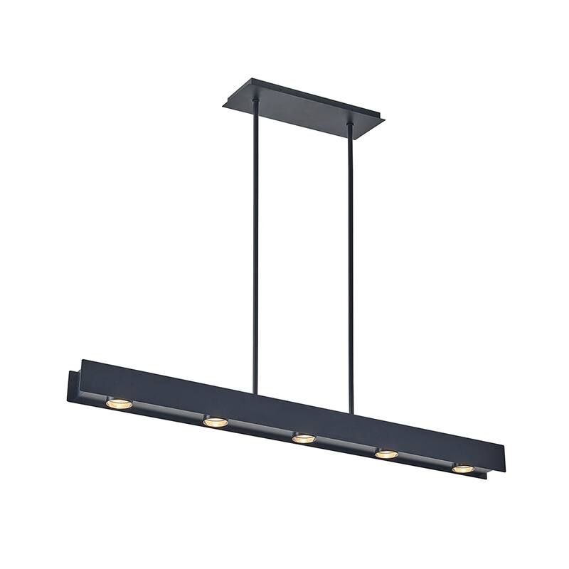 5 Lights 44 inch linear black finish chandelier