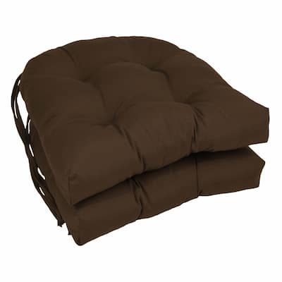 16-inch U-Shaped Indoor Twill Chair Cushions (Set of 2, 4, or 6) - 16" x 16"