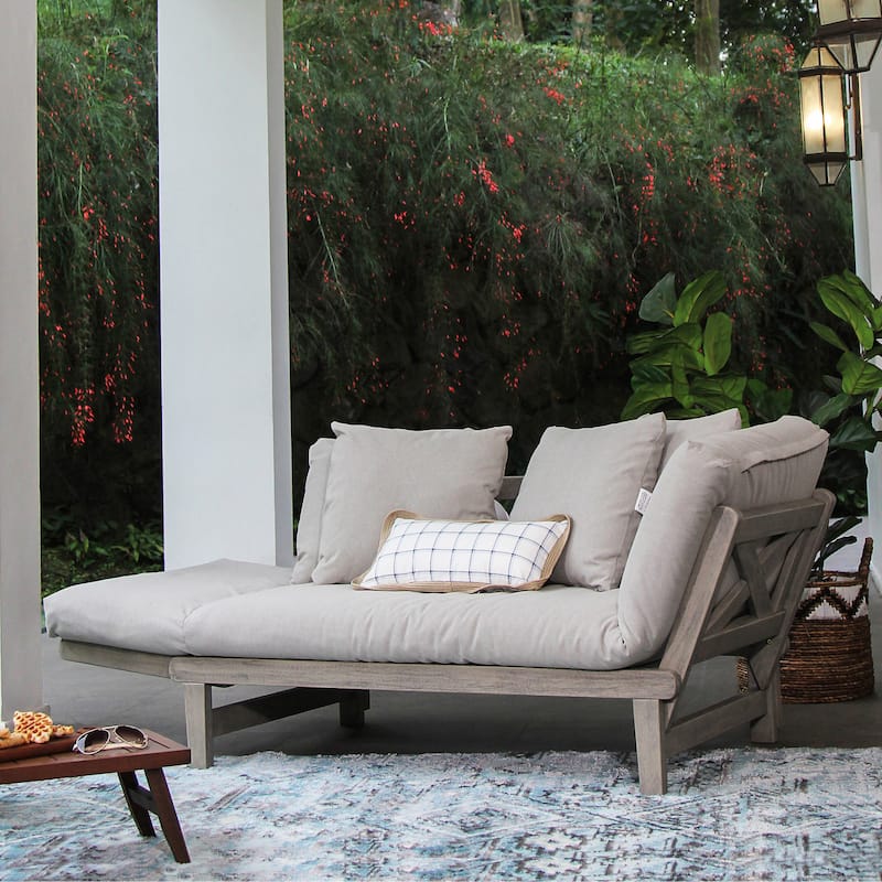 Cambridge Casual West Lake Convertible Wood Outdoor Sofa Daybed