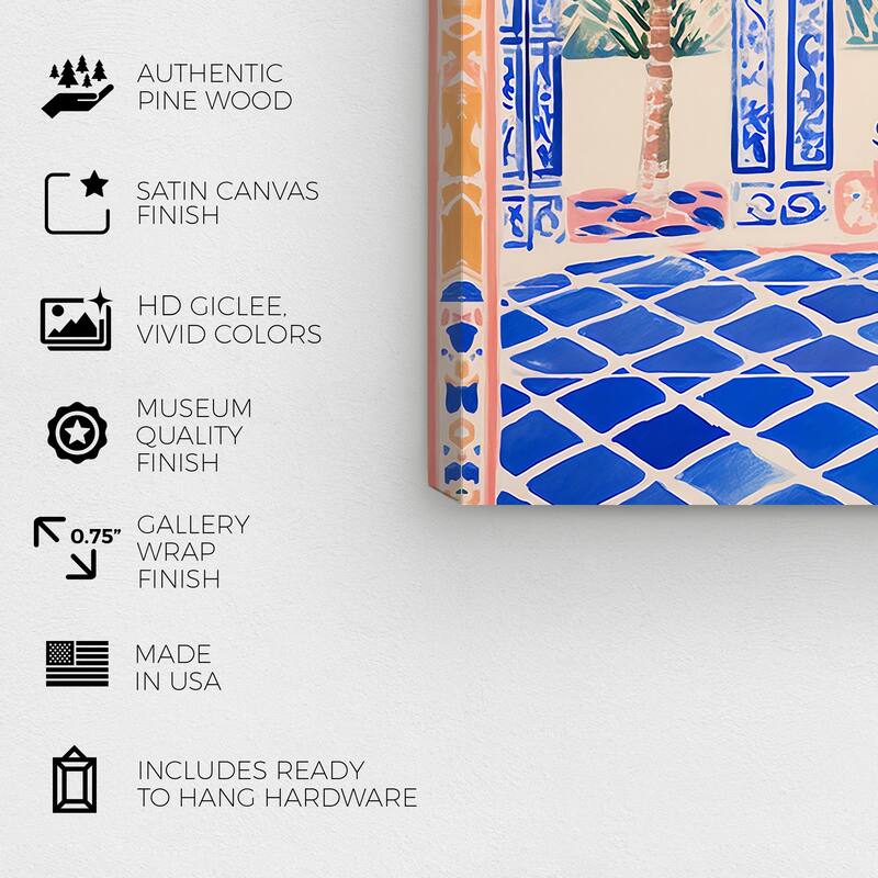 Wynwood Studio Canvas Architecture and Buildings Porticos II Blue and Sapphire Blue Modern & Contemporary Wall Art Canvas Print