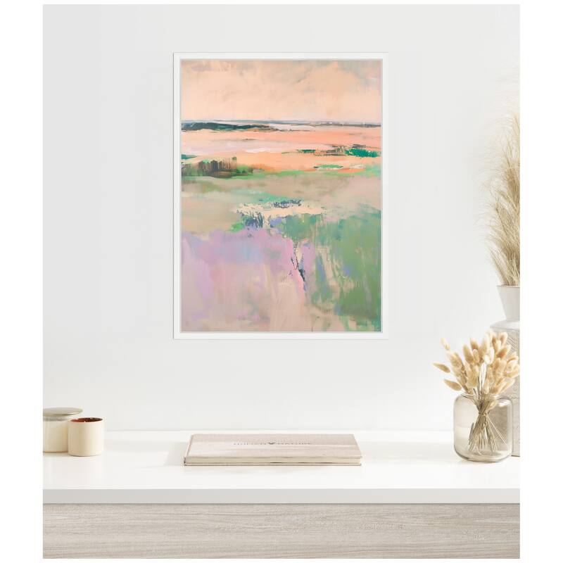 Kate and Laurel Sylvie Pastel Horizon II Framed Canvas by Amy Lighthall