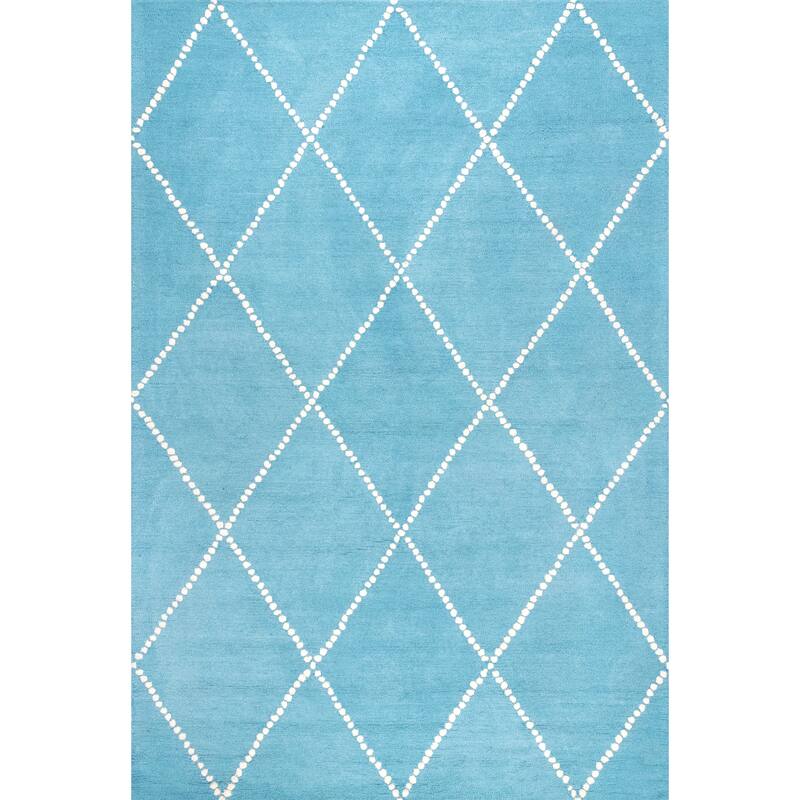 Nuloom Handmade Dotted Trellis Wool Kids Nursery Rug