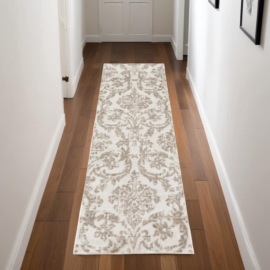 Foyu Power Loomed Distressed Abstract Stain Resistant Area Rug By HomeRoots - 87' X '27' X '0.5