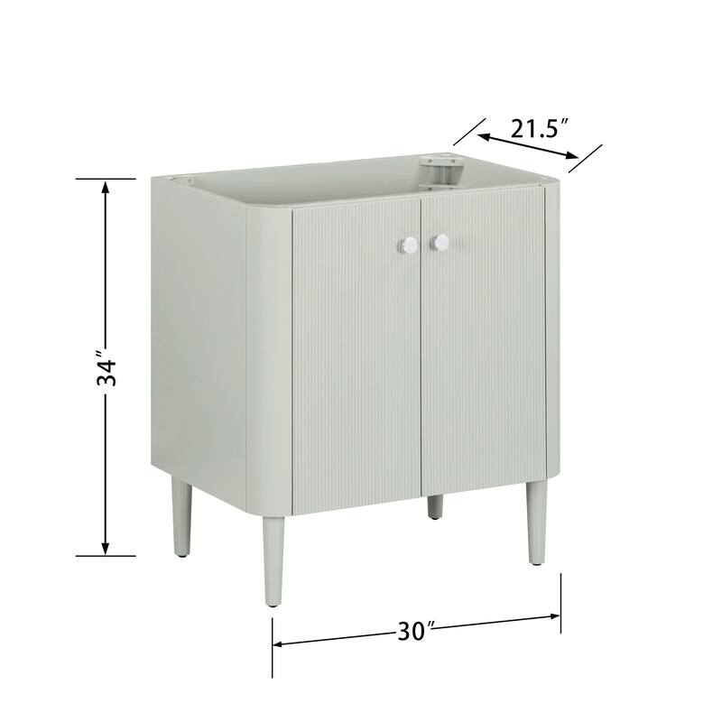 Haley Bathroom Vanity Only in Soft Sage with Dual Mount Option