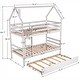 preview thumbnail 15 of 16, House and Chimney Design Pine Wood and MDF Twin over Twin House Bunk Bed with Trundle and Chimney Design