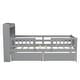 preview thumbnail 22 of 26, Wood Twin Size Platform Bed with LED Light, Multi-functional Headboard