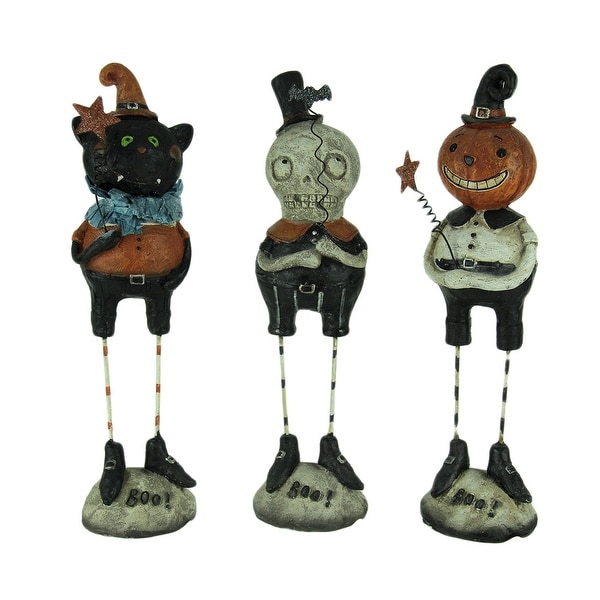 Set of 3 Pumpkin Peeps Vintage Look Halloween Figurines - 9 X 2.5 X 2.25 inches
