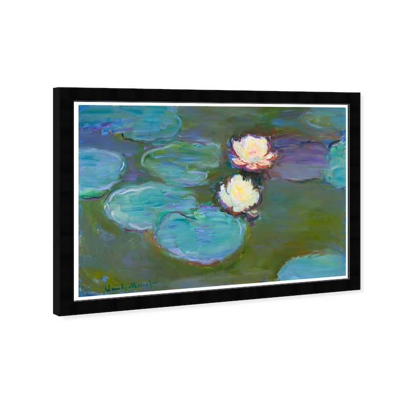 Wynwood Studio Prints Floral and Botanical Claude Monet - Nympheas Green and Traditional Wall Art Canvas Print
