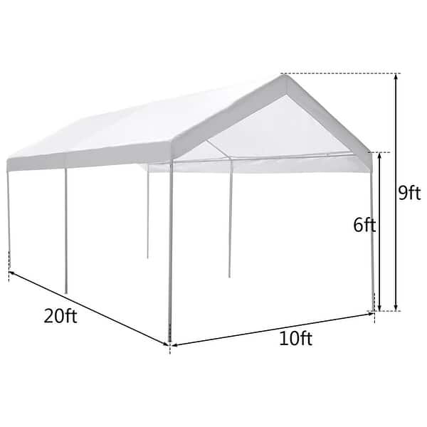 belofte Fragiel Transformator Costway Steel Frame Party Tent Canopy Shelter Portable Car Carport - See  details - Overstock - 17157345