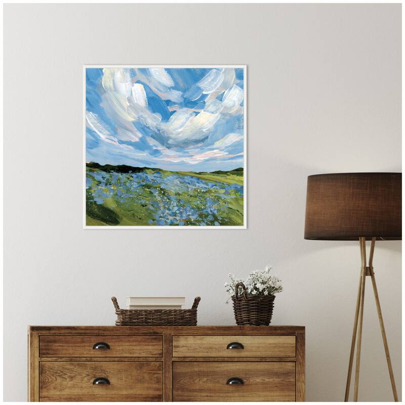 Kate and Laurel Texas Bluebonnets by Emily Kenney Framed Canvas Wall Art Print