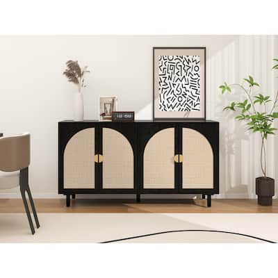 Elegant 4-Door Cabinet, Perfect for Living Room, Bedroom, and Study