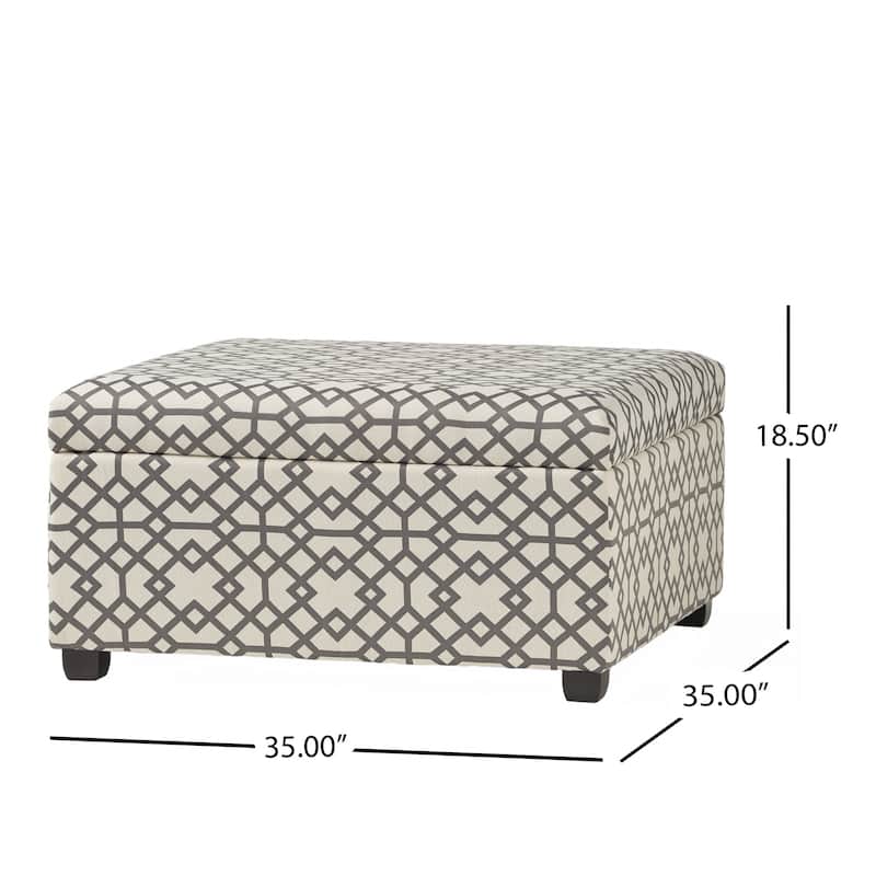 Tempe Geometric Fabric Storage Ottoman by Christopher Knight Home