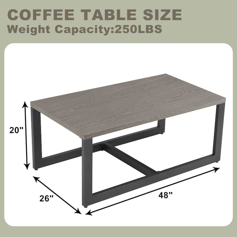 Patio Coffee Table Outdoor Metal Steel Table