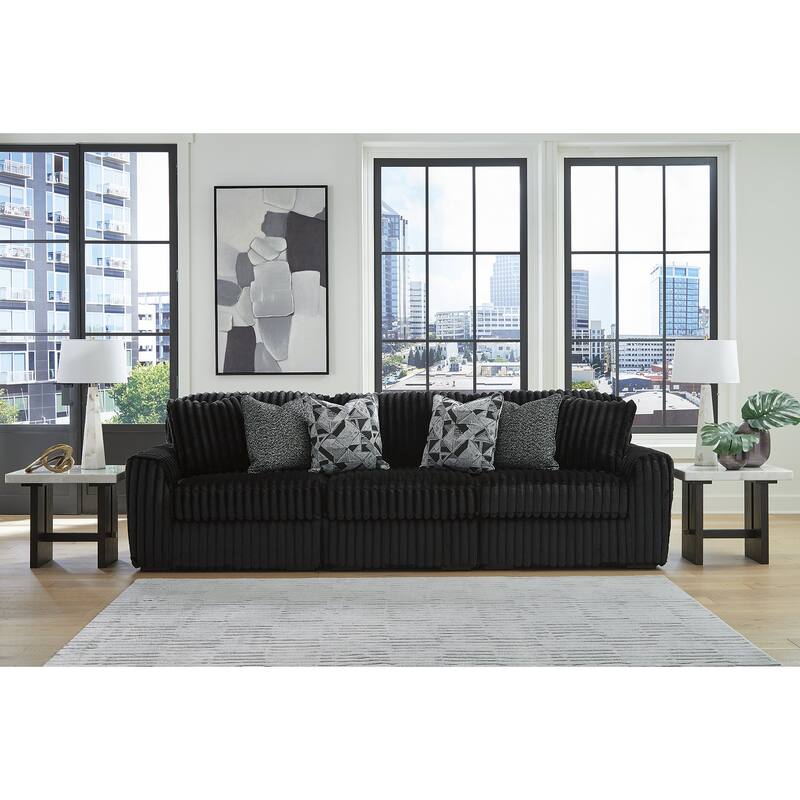 Signature Design by Ashley Midnight-Madness 3-Piece Sectional Sofa - 127"W x 40"D x 41"H - Black
