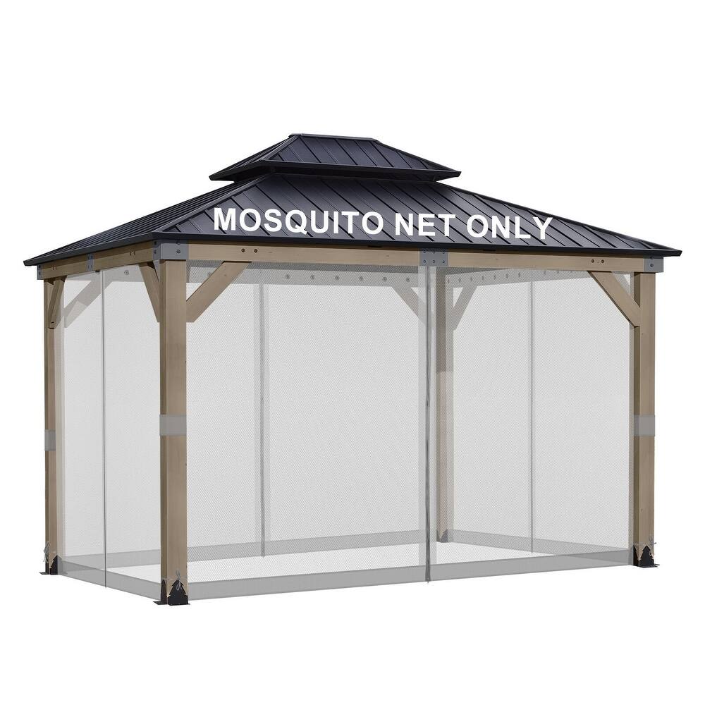 Aoodor 12' x 16' Gazebo Universal Mosquito Netting Screen Replacement, 4-Panel Screen Walls - (Mosquito Net Only)