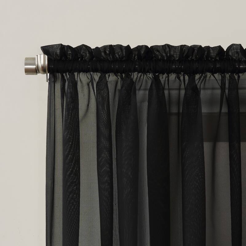 No. 918 Calypso Voile Sheer Rod Pocket Curtain Panel, Single Panel