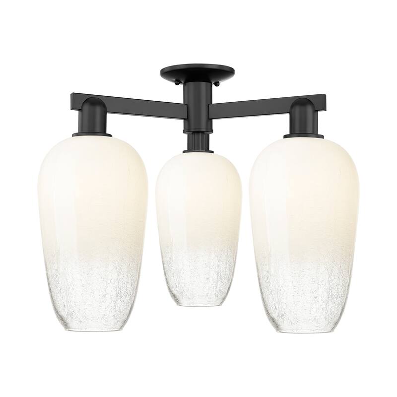 Innovations Lighting Downtown Urban - Brookhaven Flute - 3 Light 25" Semi-Flush Mount