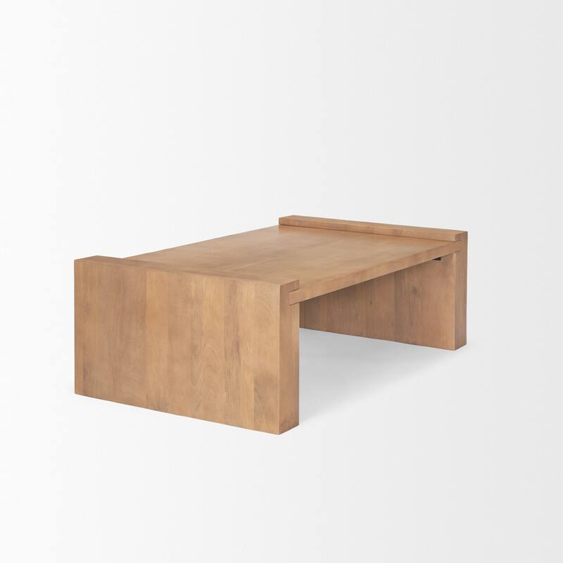 HomeRoots 48" Natural Solid Wood Sled Coffee Table - 48' X '16' X '28