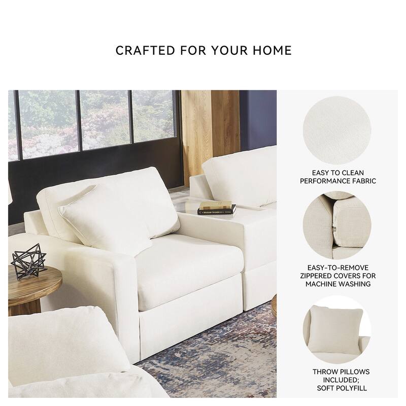 Signature Design by Ashley Modmax 3-Piece Sectional with Audio Console - 93" W x 37" D x 36" H