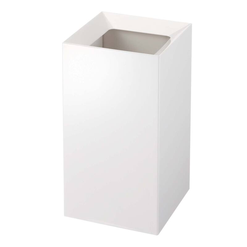 Yamazaki Home Trash Can, ABS Plastic, 2.5 gallons, 10 liters - White - L 7.09 x W 7.09 x H  12.99 inches
