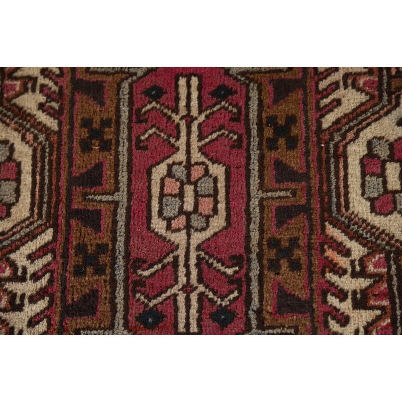 Geometric Heriz Serapi Indian Runner Rug Hand-knotted Wool Carpet - 3'1"x 10'8"