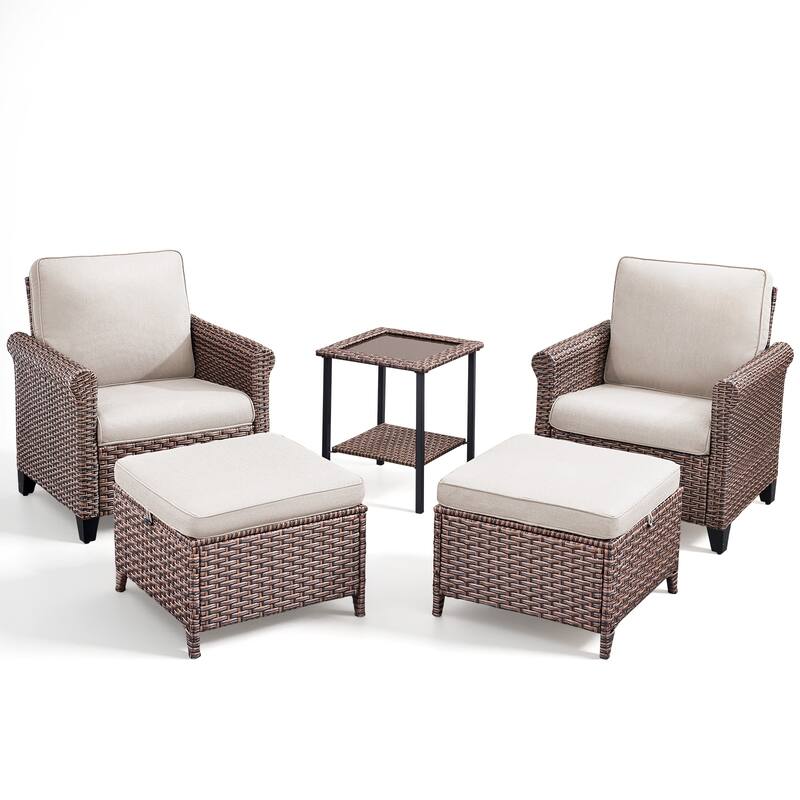 Pocassy Outdoor Sofa with Patio Chairs Funiture Set