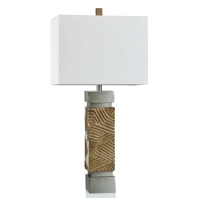 Bonafide Table Lamp - Abstract Line Base With Silver Accents
