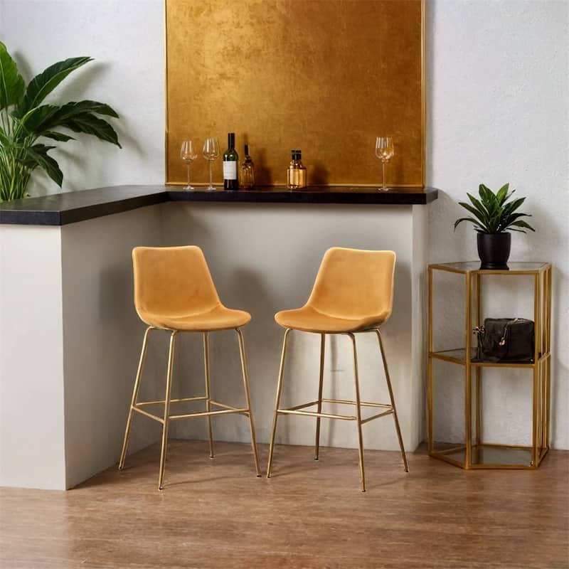 Modern Velvet 26.50 Counter Height Stool,Set of 2
