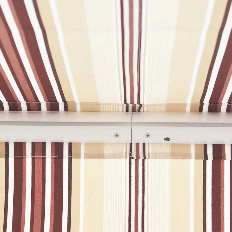 10' x 8' Retractable Patio Awning, Manual Crank, UV Waterproof Fabric